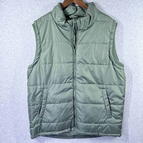 Puffer Vest Open Trails Puffy Mens Size XL Sage Green New With Tags - Picture 1 of 12